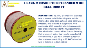 18 AWG 2 conductor stranded wire blasting 1000 feet (304.8 meters)