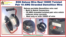 EOD Demolition wire reel with connectors (optional blasting wire added)