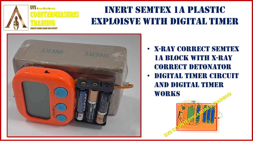Inert Plastic explosive block digital time delay IED
