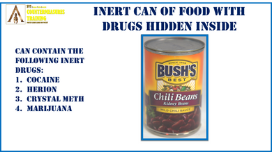 INERT FOOD CAN WITH DRUGS HIDDEN INSIDE
