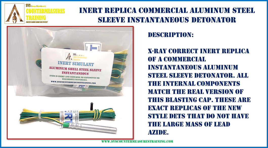 Inert Replica Commercial Aluminum Shell steel sleeve Detonator Blasting Cap x-ray correct.