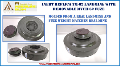 Inert Replica TM-62 landmine with removable MVCH-62 fuze