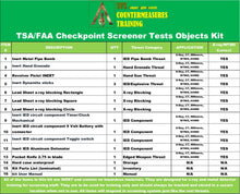 TSA/FAA Checkpoint Screener Test Objects Kit