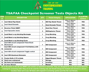 TSA/FAA Checkpoint Screener Test Objects Kit