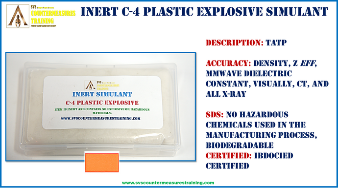 INERT C-4 Plastic Explosive X-Ray Accurate Explosive Simulant