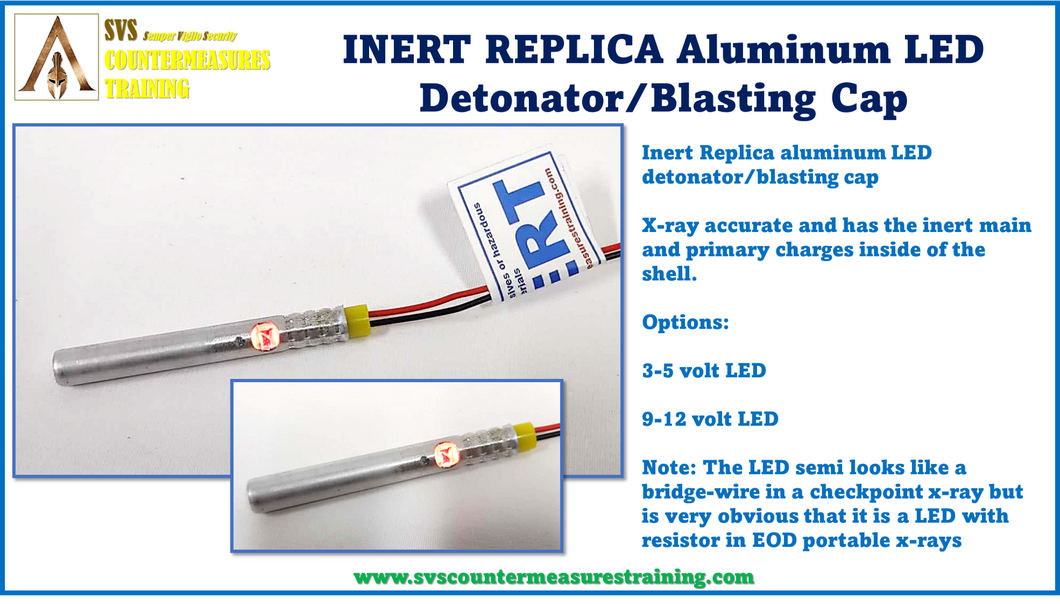 Inert Replica Aluminum LED Detonator Blasting Cap x-ray correct.