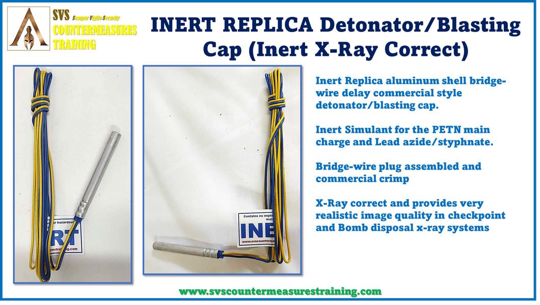 Inert Replica Commercial aluminum delay Detonator Blasting Cap x-ray correct.
