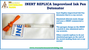Inert Replica Improvised Ink Pen Detonator Blasting Cap x-ray correct.