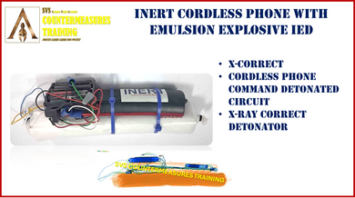 Inert cordless phone with commercial emulsion IED