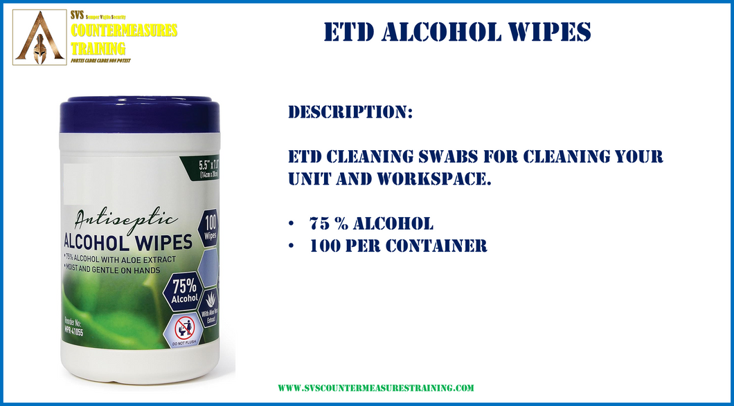 ETD alcohol cleaning wipes