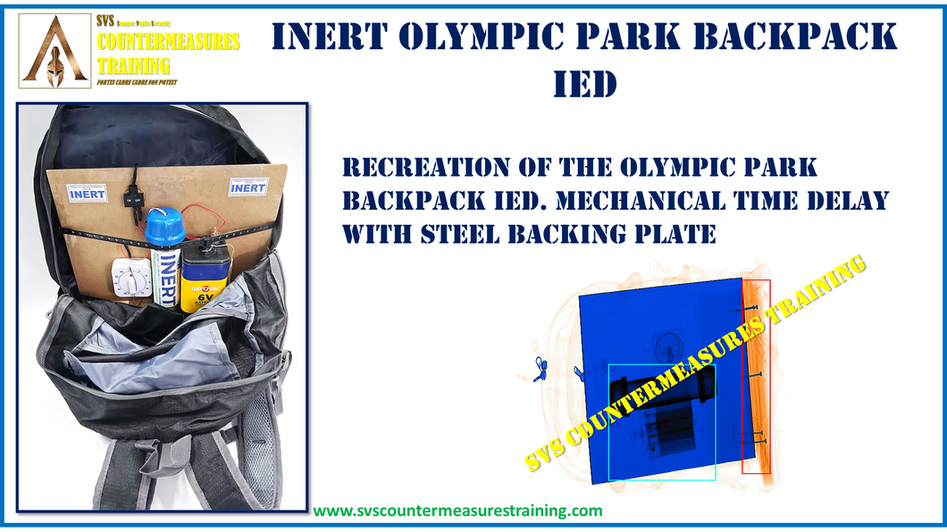 Inert replica Olympic Park Backpack IED