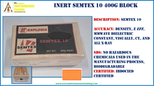 INERT Semtex 400 gram blocks X-Ray correct Explosive Simulant