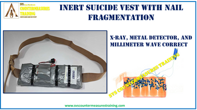 Inert suicide vest with nail fragmentation