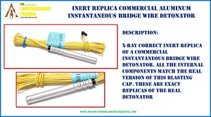 Inert Replica Commercial Aluminum Detonator Blasting Cap x-ray correct. Box 50