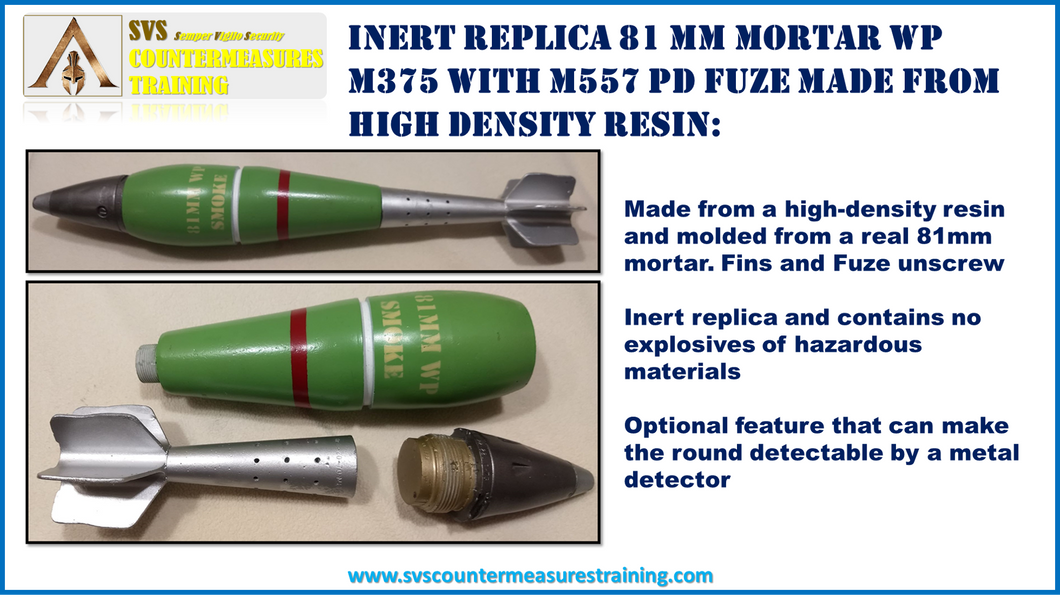 Inert Replica 81mm Mortar WP M375 with M557 fuse