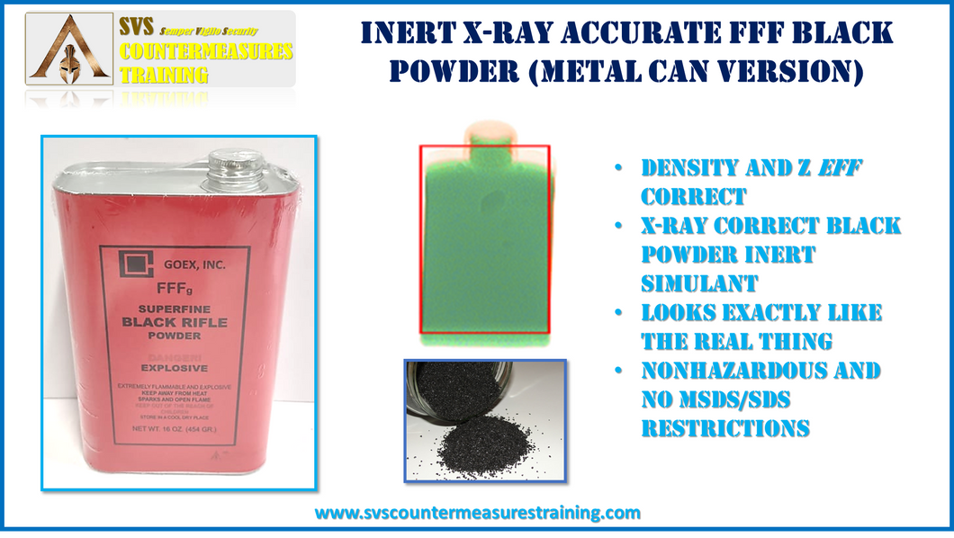 INERT FFF Black Powder Explosive X-Ray Accurate Explosive Simulant