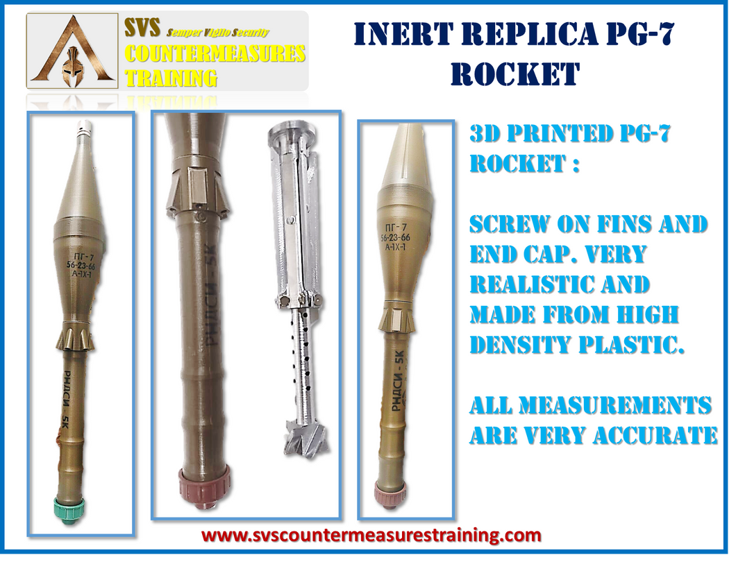 Inert Replica PG-7 Rocket with movable fins and end cap