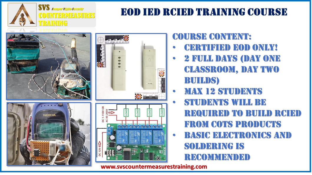 EOD IED Training Course RCIED Threats