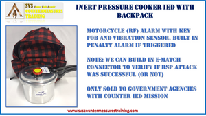 Inert Pressure Cooker IED with Backpack RF Vibration