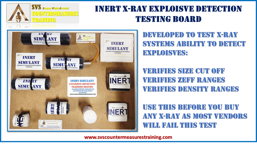 Inert X-Ray Explosive Detection Testing Board