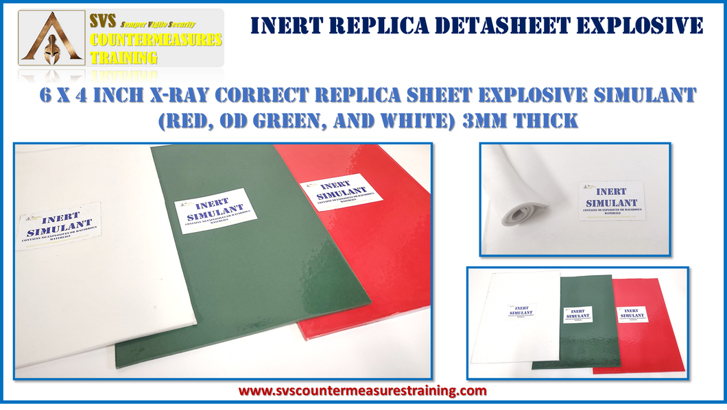 INERT Replica Deta Sheet Explosive Simulant 6x4 inch