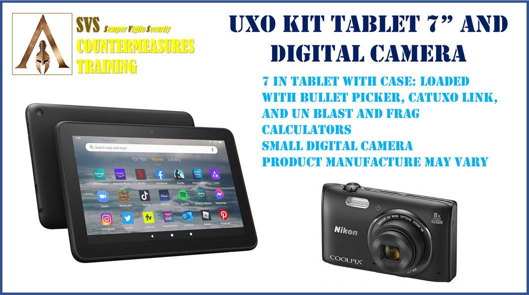 UXO Kit Tablet and Digital Camera